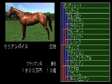 Jikkyou Kyousouba Ikusei Simulation Game - Breeding Stud 99 (JP) screen shot game playing